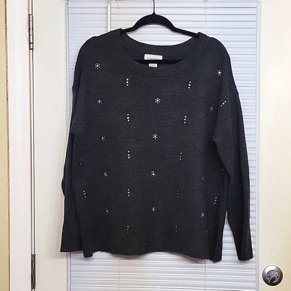 Liz Claiborne gray pullover L